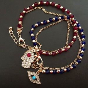 ✨Hamsa Hand and Lucky Evil Eye Beaded Bracelet1✨